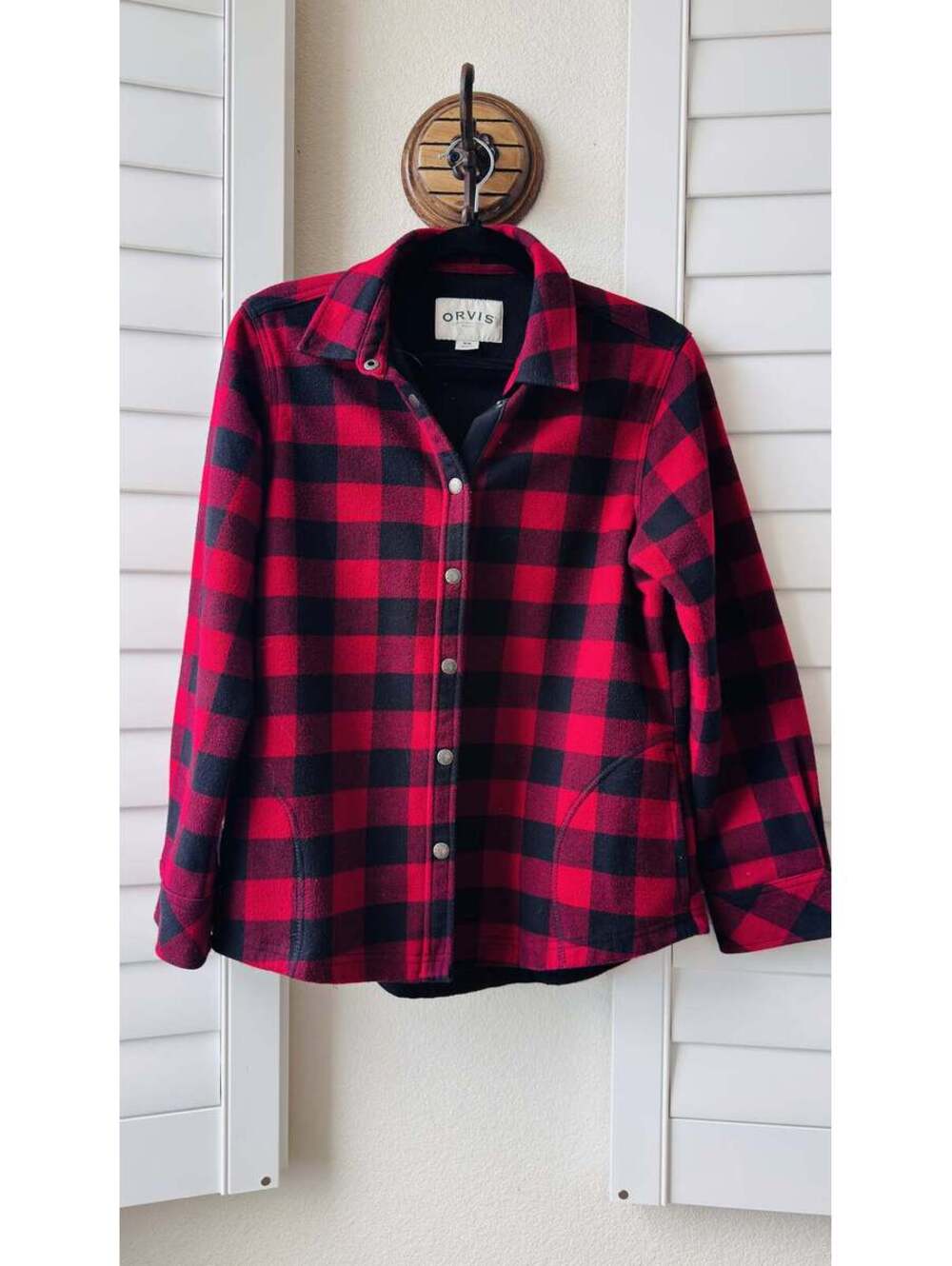 Orvis Fleece-Lined Buffalo Plaid Shirt Jacket Size M